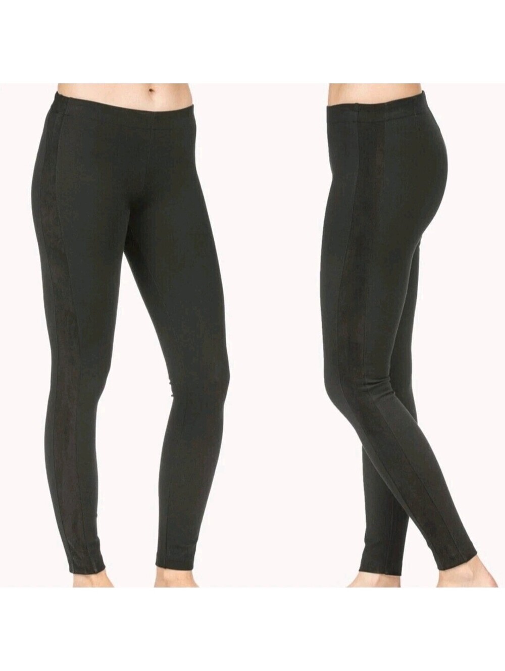 Lilla P Ultrasuede Ponte Tuxedo Stripe Pants Black Size L NWT $173